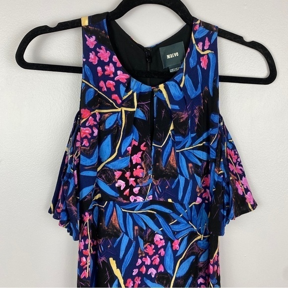 Anthropologie Maeve Elia Cold Shoulder Floral Knee High Dress Size 00 - Picture 4 of 13